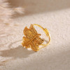 Bague Dorée Ajustable Feuille Enchantée - 1