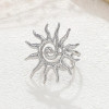 Bague argentée soleil spirale - 1