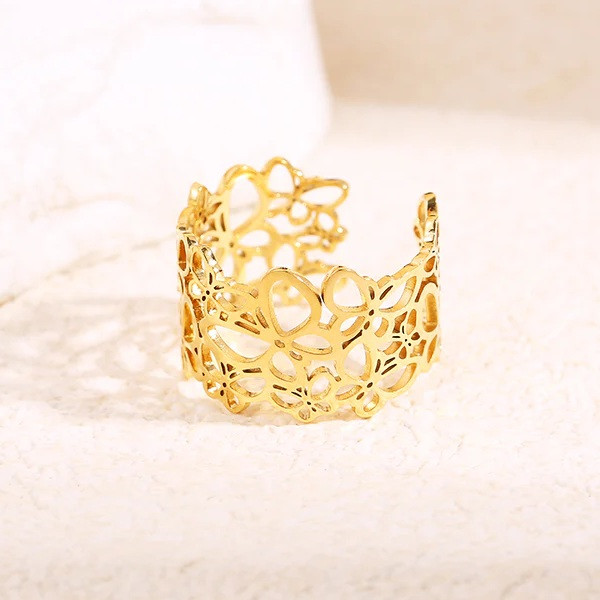 Bague dorée multiples papillons - 1