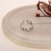Bague argentée ajustable chaîne reliée par des liens strassés - 1