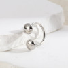Bague ajustable Argentée Boutons Brillants Sur Pointes - 2