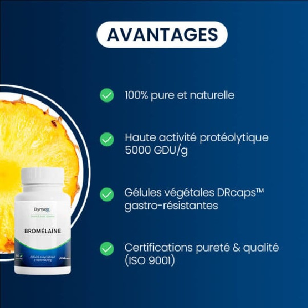 Bromélaïne pure 300 gélules - Dynveo - 2