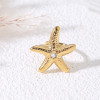 Bague Dorée Ajustable Étoile De Mer Et Strass