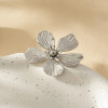 Bague Argentée Ajustable Fleur Aux Pétales Détaillés - 2