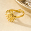 Bague Dorée Ajustable Visage Soleil