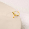 Bague Dorée Ajustable Libellule Cristalline Avec Strass