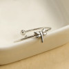 Bague ajustable argentée fine libellule