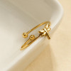 Bague ajustable dorée fine libellule