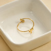 Bague ajustable dorée fine libellule - 2