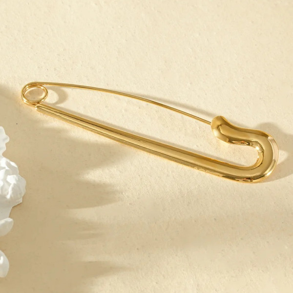 Broche épingle dorée en acier inoxydable - 1