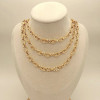 Collier triple chaînes dorées striées - 1