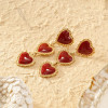 Boucles d'oreilles triples cœurs pendants rouge - 2