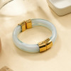 Bracelet manchette aimanté résine bleue ouvrable - 2