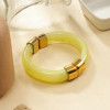 Bracelet manchette aimanté résine jaune ouvrable - 2