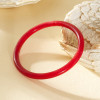 Bracelet jonc fin rouge carmin marbré rond résine