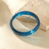 Bracelet jonc semi-fin bleu marbré rond résine - 2