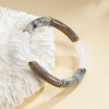 Bracelet Élastique Résine Couleur Gris Marbré - 1