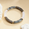 Bracelet Élastique Résine Couleur Gris Marbré