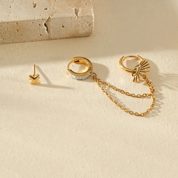 Boucle d'oreilles duo étoile - 2