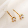Boucles d'oreilles simples dorées à strass - 1