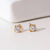 Boucles d'oreilles simples dorées à strass - 2