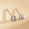 Boucles d'oreilles simples argentées à strass - 1