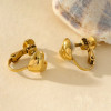 Boucles d'Oreilles à Clip Cœur Éclat Doré Raffiné