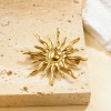 Broche doré soleil rayonnant bombé effet miroir - 2
