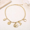 Collier chaîne dorée pendentifs cowboy