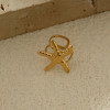 Bague d'Oreille Doré Étoile De Mer Martelée