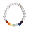 Bracelet 7 Chakras Cristal de Roche Perles rondes 8 mm