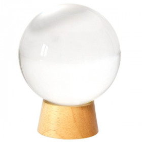 Boule de cristal de voyance & Son Support en Bois 10 cm - 1