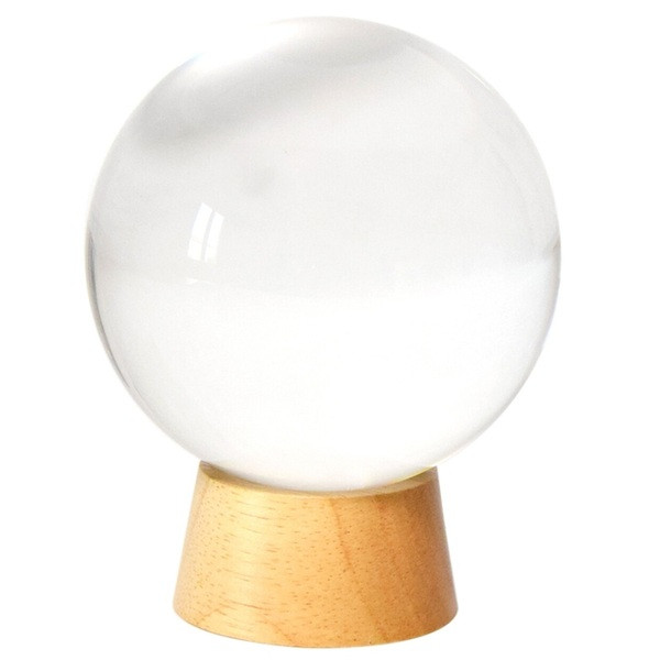 Boule de cristal de voyance & Son Support en Bois 10 cm - 1