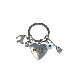 Porte-clés métal argenté Witch - 1