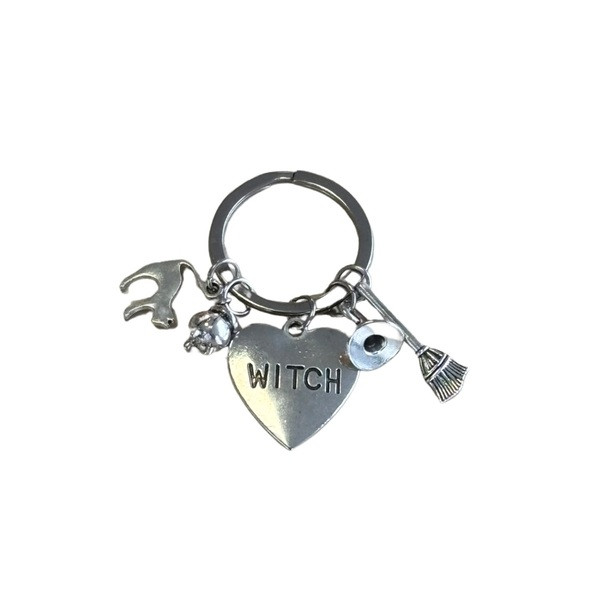 Porte-clés métal argenté Witch - 1
