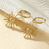 Boucles d’oreilles créoles pendentif soleil - 1
