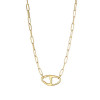 Collier doré pendentif ovale séparé martelé - 2