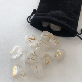 Runes divinatoires en Cristal de Roche - 25 pièces - 1