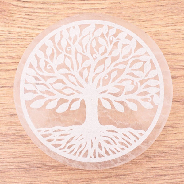 Plaque de rechargement sélénite arbre de vie 70 à 80mm - 1