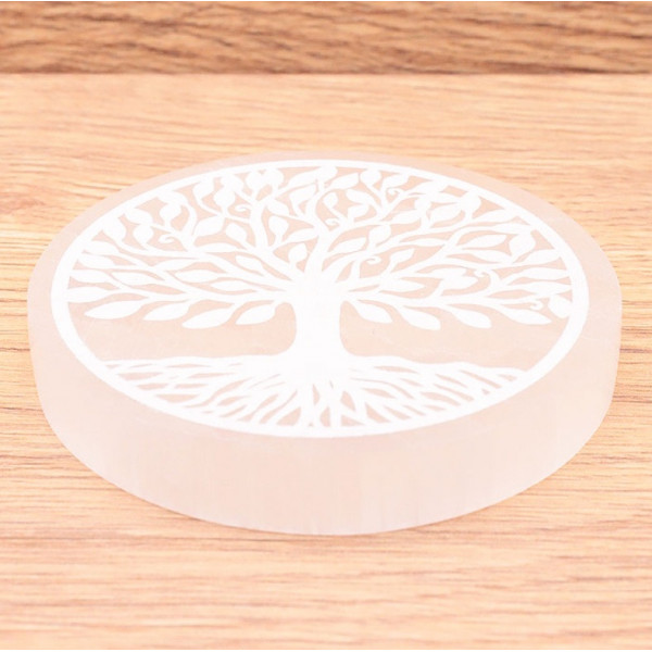 Plaque de rechargement sélénite arbre de vie 70 à 80mm - 2