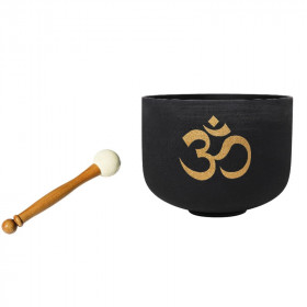 Bol Chantant en Cristal OM Noir 20 cm – Méditation, Sonothérapie & Relaxation - 1
