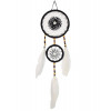 Attrape-rêves Plumes Noir et Blanc 15 cm – Protection et décoration bohème