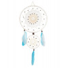 Attrape-rêves plumes bleues et blanches 30 cm – Protection et décoration naturelle - 1