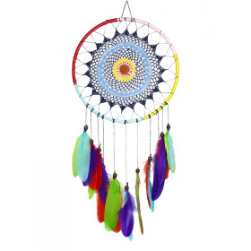 Attrape-Rêves Multicolore 30 cm - Symbole spirituel et protection énergétique - 1