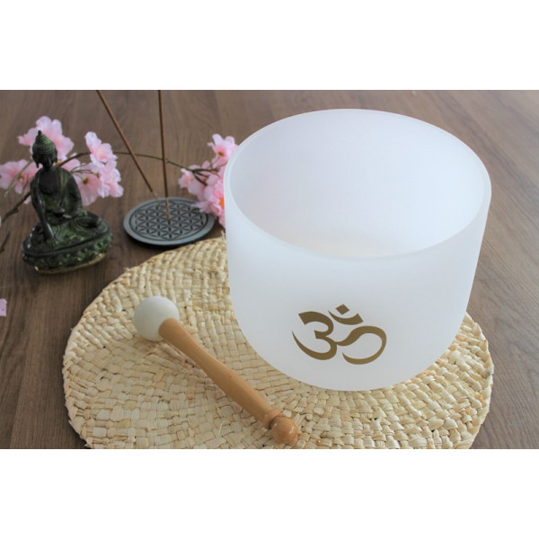 Bol Chantant en Cristal Om Blanc Diamètre 20 cm - 2
