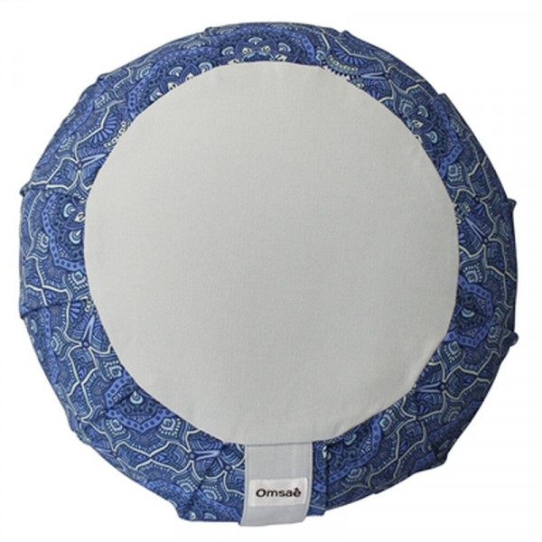 Zafu en Sarrasin Mandala Bleu – Coussin de Méditation, Yoga Bio Confort - 2
