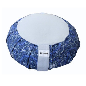 Zafu en Sarrasin Mandala Bleu – Coussin de Méditation, Yoga Bio Confort - 1