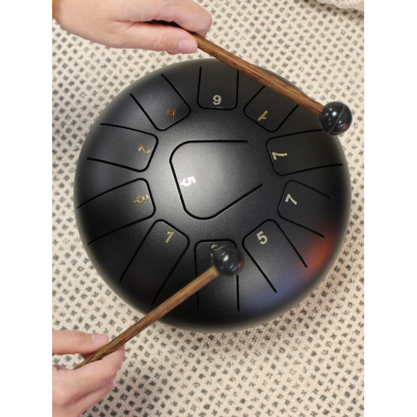 Tongue Drum Noir 25 cm – Instrument de Méditation, Relaxation - 2