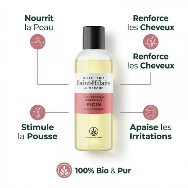Huile Végétale de Ricin 200ml - Saint Hilaire - 2
