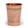 Gobelet en cuivre motif floral gravé 250 ml - Bien-être Ayurvédique - 1